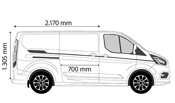 ford transit custom width